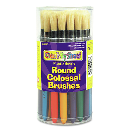 Arts & Crafts Supplies | Creativity Street PAC6168 Round Profile Natural Bristle Colossal Brush (30/Set) image number 0