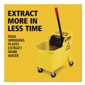 Mop Buckets | Rubbermaid Commercial FG738000YEL Tandem 31 Quart Reverse Mop Bucket/Wringer Combo - Yellow image number 5