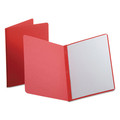 File Folders | Oxford 52511 0.5 in. Capacity 8.5 x 11 Three-Prong Fastener Report Cover - Red/Red (25/Box) image number 0