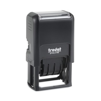  | Trodat 4754 Printy Economy 1.63 in. x 1 in. Self-Inking 5-in-1 Date Stamp - Blue/Red