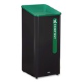 Trash & Waste Bins | Rubbermaid Commercial 2078992 Sustain 23 gal Metal/Plastic Decorative Refuse with Recycling Lid - Black/Green image number 0