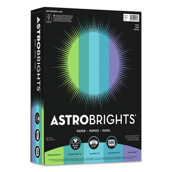 COVER AND CARDSTOCK | Astrobrights 20274 8.5 in. x 11 in. 24 lbs Bond Weight Color Paper - Assorted Cool Colors (1-Ream)