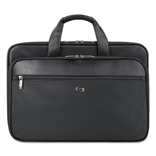 Office & Office Supplies | SOLO SGB300-4 Smart Strap 17.5 in. x 5.5 in. x 12 in. Ballistic Polyester Classic Briefcase Fits Devices Up to 16 in. - Black image number 0