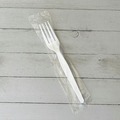 Cutlery | Boardwalk BWKFORKWHPSIW Heavyweight Wrapped Polystyrene Fork Cutlery - White (1000/Carton) image number 3