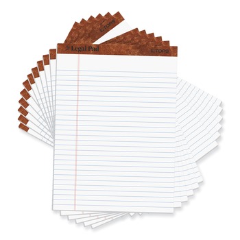 TOPS 7533 8.5 x 11.75 Sheets (50) The Legal Pad Ruled Perforated Pads - White (1-Dozen)