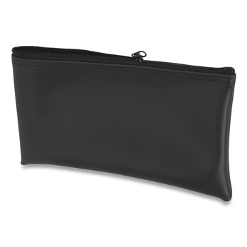 RETAIL STORE SUPPLIES | CONTROLTEK 530976 6 in. x 11 in. x 1 in. Vinyl Fabric Deposit Bag - Black