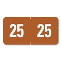 Dividers & Tabs | Smead 67925 0.5 x 1 Yearly End Tab File Folder Labels - Brown (25/Sheet, 10 Sheets/Pack) image number 0