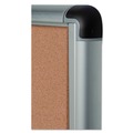 Bulletin Boards | MasterVision VT630101690 28 in. x 38 in. Slim-Line Enclosed Cork Bulletin Board with One Door - Tan Surface/Satin Aluminum Frame image number 3