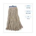 Just Launched | Boardwalk BWK716CEA 16 oz. Cut-End Lie-Flat Cotton Wet Mop Head - White image number 2