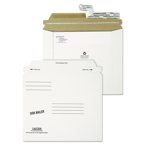 Office Electronics & Batteries | Quality Park QUA64117 7.5 x 6.06 Square Flap Economy Disk/CD Mailer for CDs/DVDs - White (100/Carton) image number 0