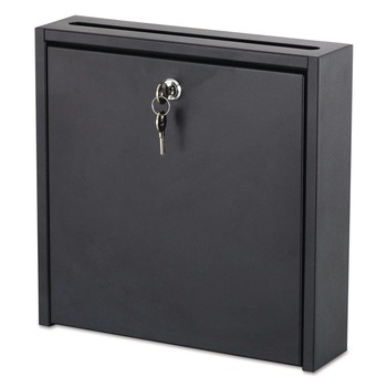 Safco 4258BL 12 x 3 x 12 Wall-Mountable Interoffice Mailbox - Black