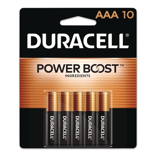 Batteries | Duracell MN2400B10Z Power Boost CopperTop Alkaline AAA Batteries (10/Pack) image number 0