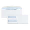 Envelopes & Mailers | Quality Park QUA24550 4.13 in. x 9.5 in. #10 Commercial Flap Gummed Closure Double Window Security-Tinted Check Envelope - White (500/Box) image number 0