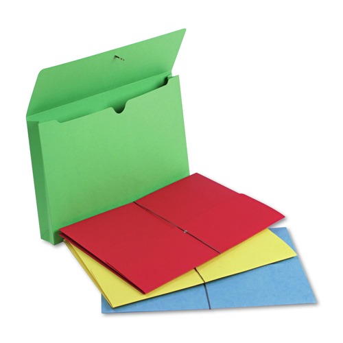 Back to School Sale | Smead 77271 2 in. Expansion 1 Section Elastic Cord Closure Expanding Wallet with Elastic Cord - Legal Size, Assorted Colors (50/Box) image number 0