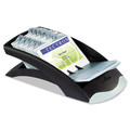 Desktop Organizers | Durable 241301 5 in. x 9.31 in. x 3.56 in. VISIFIX Plastic Desk Business Card File Holds 200 2.88 in. x 4.13 in. Cards - Graphite/Black image number 2