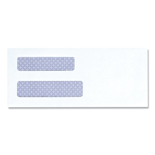 Envelopes & Mailers | Universal UNV35213 3.63 in. x 8.88 in. Square Flap Gummed Closure #8 5/8 Double Window Business Envelope - White (500/Box) image number 0