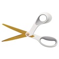 Back to School Sale | Fiskars 1069766 8 in. Long 4 in. Cut Length Offset SoftGrip Titanium Scissors - White Handle image number 1