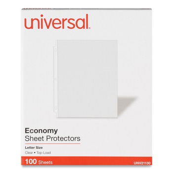 Universal UNV21130 Top-Load Economy Letter Size Poly Sheet Protectors (100/Box)