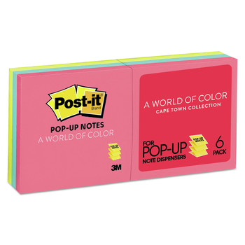3M R330-AN 3 in. x 3 in. Original Pop-up Refill - Poptimistic Collection Colors (6/Pack)