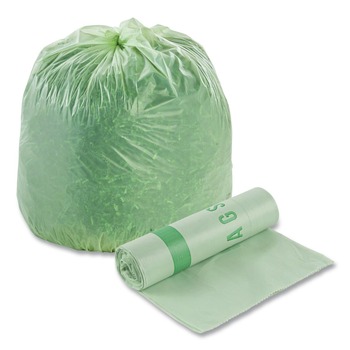 Stout by Envision E3348E85 32 Gallon 0.85 mil 33 in. x 48 in. EcoSafe-6400 Bags - Green (50/Box)