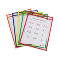 Report Covers & Pocket Folders | C-Line 40610 9 in. x 12 in. Reusable Dry Erase Pockets - Assorted Primary Colors (10/Pack) image number 2