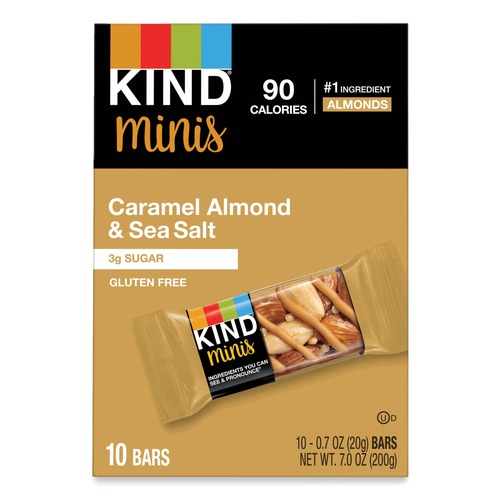 Snacks | KIND 27960 0.7 oz. Minis - Caramel Almond Nuts/Sea Salt (10/Pack) image number 0