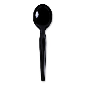 Boardwalk BWKSOUPHWPSBLA Heavyweight Polystyrene Soup Spoons - Black (1000/Carton)