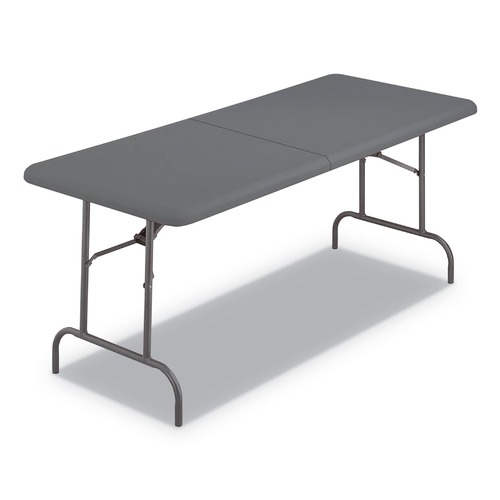 Folding Tables | Iceberg 65467 IndestrucTable 30 in. x 72 in. x 29 in. Classic Bi-Folding Rectangular Table - Charcoal image number 0