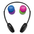 Electronic Adapters & Chargers | Maxell 195004 4 ft. Cord Kids Safe Headphones with Inline Microphone - Black with Interchangeable Pink/Blue/Silver Caps image number 1