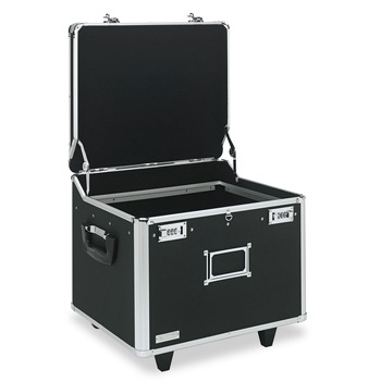 Vaultz VZ01270 17.5 in. x 15.5 in. x 14.5 in. Locking Mobile Letter/Legal File Chest - Black/Chrome