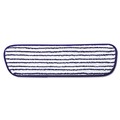 Mops | Rubbermaid Commercial FGQ80000WH00 18 in. x 5.5 in. Microfiber Finish Pad - Blue/White (6/Box) image number 1
