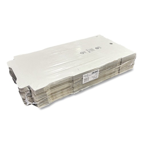 Food Trays, Containers, and Lids | Karat FP-PBF12W 12 in. x 12 in. x 1.97 in. Corrugated Paper Boxes - White/Brown (50/Bundle) image number 0