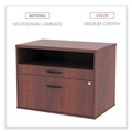 Office Filing Cabinets & Shelves | Alera ALELS583020MC Open Office Desk Series 29.5 x 19.13 x 22.88 Legal/Letter Low File 2-Drawer Cabinet Credenza - Cherry image number 3