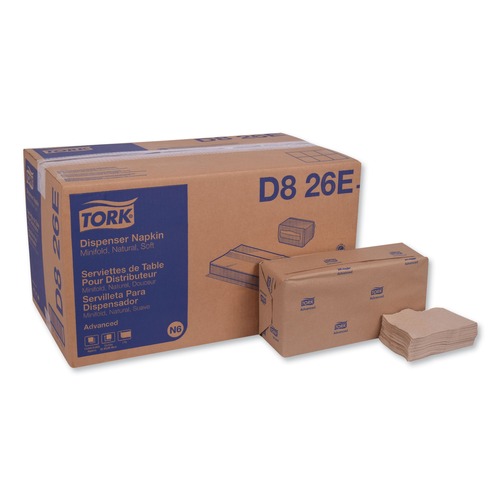 Paper Towels and Napkins | Tork D826E 1-Ply 13 in. x 12 in. Advanced Soft Minifold Dispenser Napkins - Natural (6000/Carton) image number 0