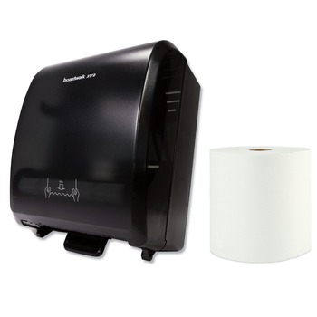Boardwalk 29GREEN35XTRA-BNDL 12.31 in. x 9.31 in. x 15.94 in. Xtra Mechanical Hands-Free Towel Dispenser with 1-Ply 8 in. x 800 ft. Xtra Roll Towels Bundle (6 Rolls/Carton)