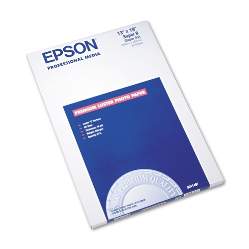 Just Launched | Epson S041407 Ultra Premium 10 mil. 13 in. x 19 in. Photo Paper - Luster White (50/Pack) image number 0