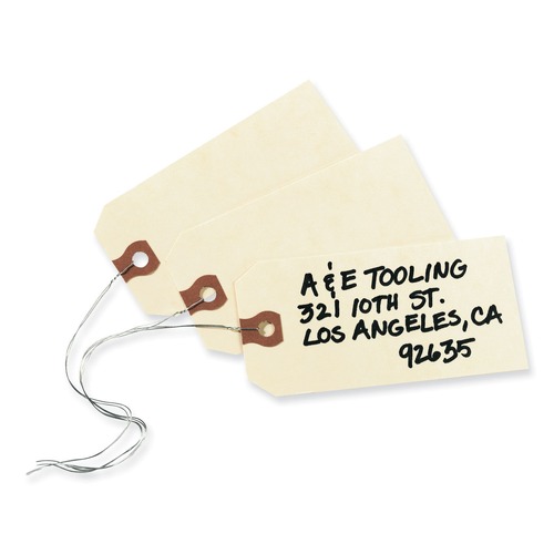 Dividers & Tabs | Avery 12604 4.25 in. x 2.13 in. 11.5 pt Stock Double Wired Shipping Tags - Manila (1000/Box) image number 0