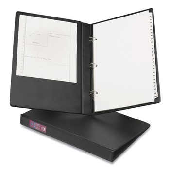 Avery 06400 3 Round Rings 1 in. Capacity 14 in. x 8.5 in. Legal Durable Non-View Binder - Black