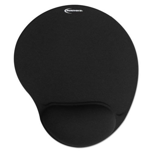 Mouse Pads & Wrist Support | Innovera IVR50448 10.37 in. x 8.87 in. x 1 in. Non-Skid Mousepad with Gel Wrist Pad - Black image number 0