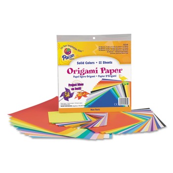 Pacon P0072230 9.75 x 9.75 30 lb. Bond Weight Origami Paper - Assorted Bright Colors (55/Pack)