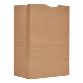 General 80075 12 in. x 7 in. x 17 in. 52 lbs. Capacity 1/6 BBL Grocery Paper Bags - Kraft (500/Bundle)