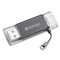Office Electronics & Batteries | Verbatim 49301 64 GB Store 'n' Go Dual USB 3.0 Flash Drive for Apple Lightning Devices - Graphite image number 0