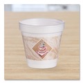 Cups and Lids | Dart 4J4G ThermoGlaze 4 oz. Stock Prints Insulated Foam Cups - White/Beige/Red (1000/Carton) image number 2