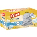Trash & Waste Bins | Glad 78361 ForceFlex 24 in. x 27.38 in. 13 Gallon Kitchen Drawstring Trash Bags - White Fresh Clean Scent (240/Carton) image number 2