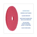 Cleaning & Janitorial Accessories | Boardwalk BWK4018RED 18 in. Diameter Buffing Floor Pads - Red (5/Carton) image number 4