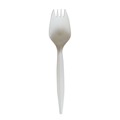 Cutlery | Boardwalk BWKSPORKWHPPIW Mediumweight Wrapped Polypropylene Plastic Spork Cutlery - White (1000/Carton) image number 0
