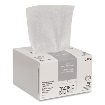Georgia Pacific Professional 29712 AccuWipe 4.5 in. x 8.25 in. 1-Ply Recycled Delicate Task Wipers - Unscented, White (60 Boxes/Carton)