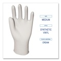 Disposable Gloves | Boardwalk BWK315MBX 4 mil 9.5 in. Long Powder-Free Synthetic Vinyl Gloves - Medium, Beige (100/Box) image number 4