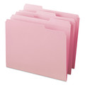 File Folders | Smead 12634 0.75 in. Expansion Reinforced 1/3-Cut Top Tab Colored File Folders - Letter Size/Pink (100/Box) image number 1