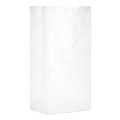 Food Service | Ross & Wallace Paper Products 120304500PK/BL 5 in. x 3.13 in. x 9.88 in. #4 Size Grocery Paper Bags - White (500/Bundle) image number 0